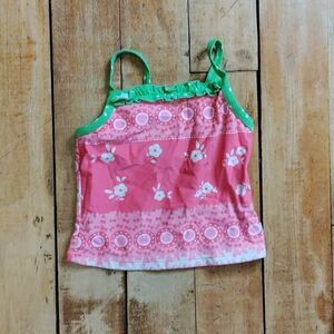 Floatimini Tankini 3T Pink Green Summer Swim Top Adjustable Straps